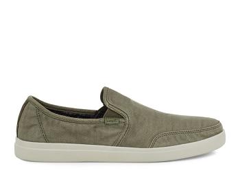 Sanuk Vagabond Slip On Sneaker Wash Vegan Men's Sidewalk Surfers Olive | Canada 192EBC